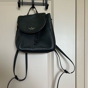 Kate Spade Black leather backpack